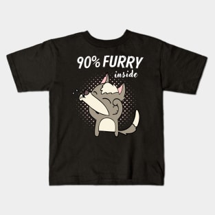 90% Furry Fursona Furries Fandom Fursuit Kids T-Shirt